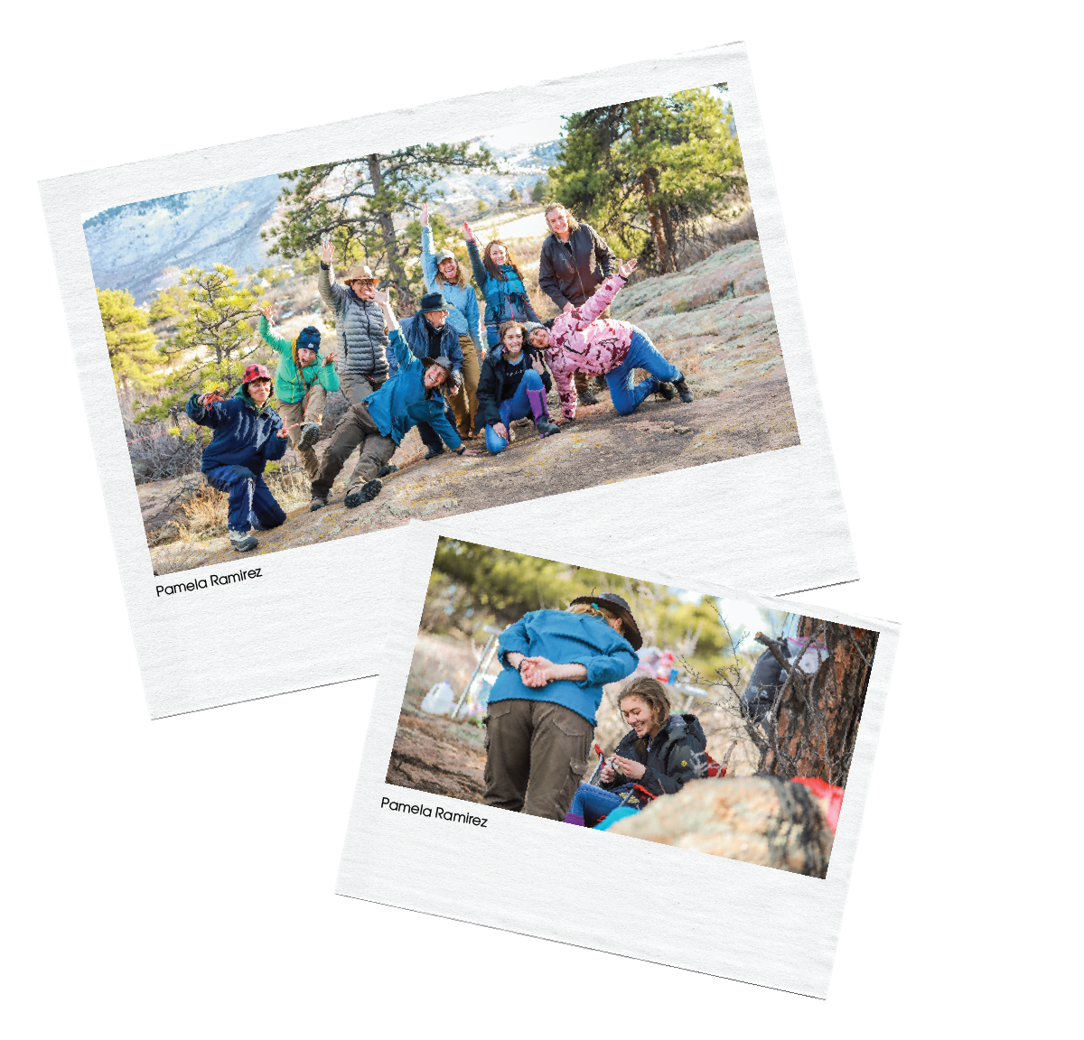 Students practicing skills outdoors